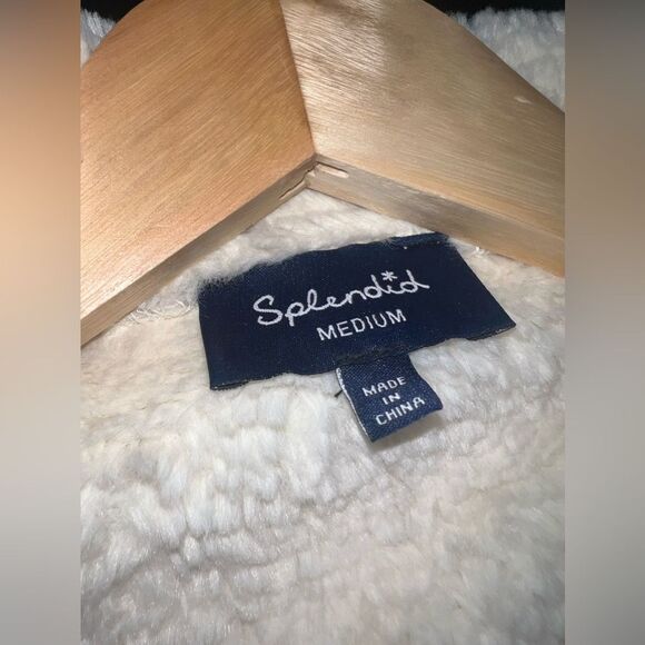 Splendid For Revolve Delancey Faux Fur Jacket in Champagne Size Medium EUC - Picture 7 of 8